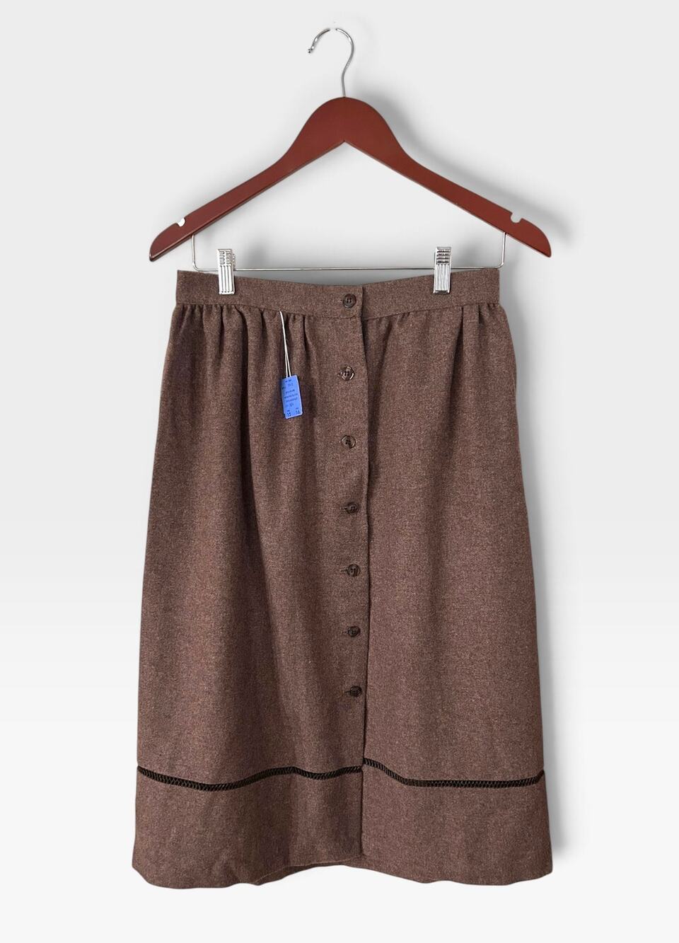 Vintage NWT Stonybrook Wool Blend Midi Skirt, Size 15/16